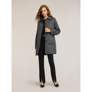 Motivi - Cappotto reversibile in panno misto lana - Grigio
