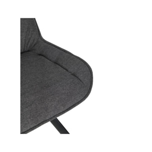 Chaise rotative 180° en tissu microfibre et pieds en métal - GABIN
