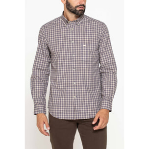 CAMICIA FANTASIA TINTO FILO CON COLLO BUTTON-DOWN