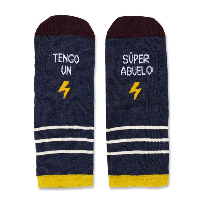 Mini Calcetines "Tengo un súper abuelo" talla 27-30
