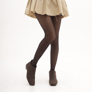 STIVALETTO FLAT QUADRATO TESTA DI MORO