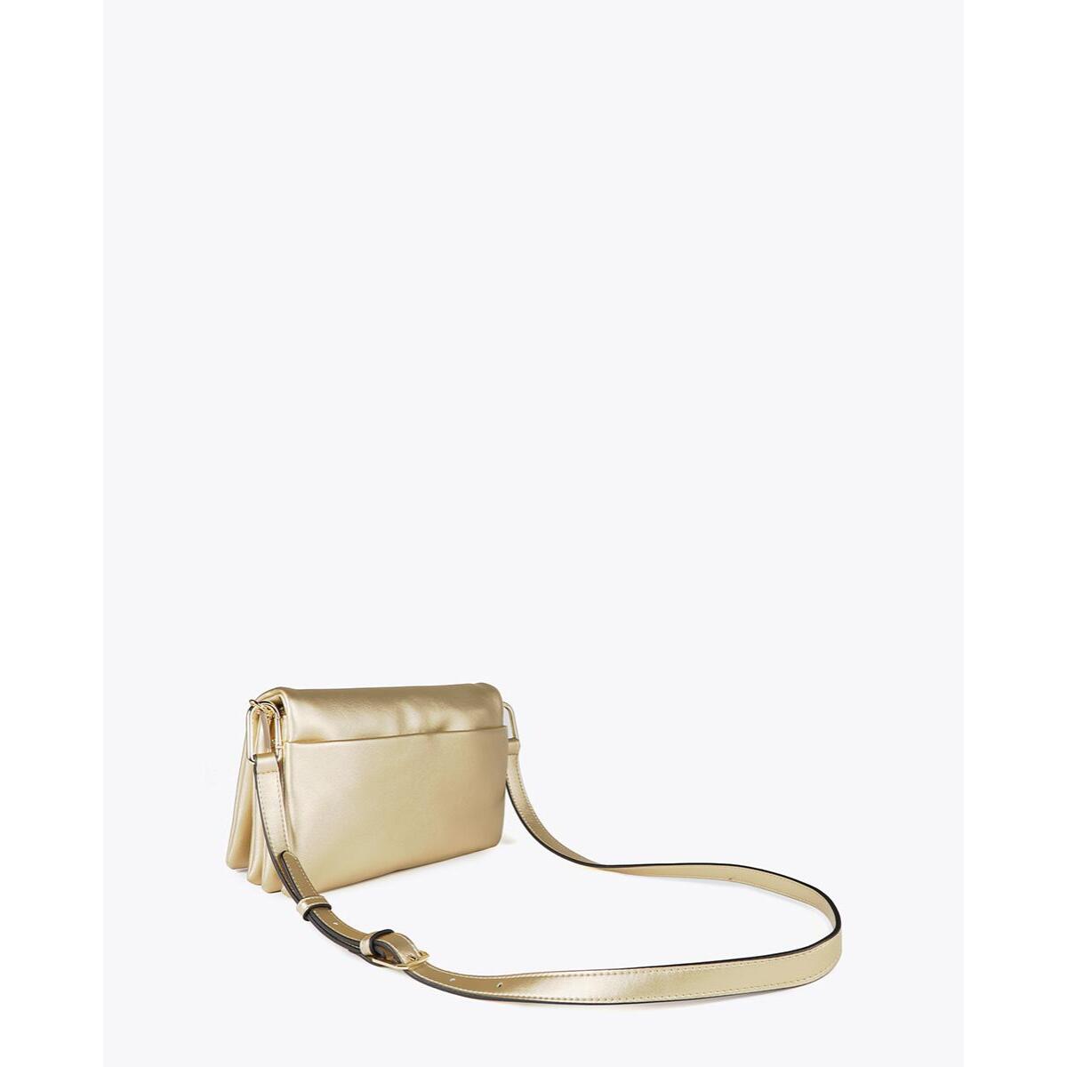 Borsa a tracolla in ecopelle con tre scomparti e patta