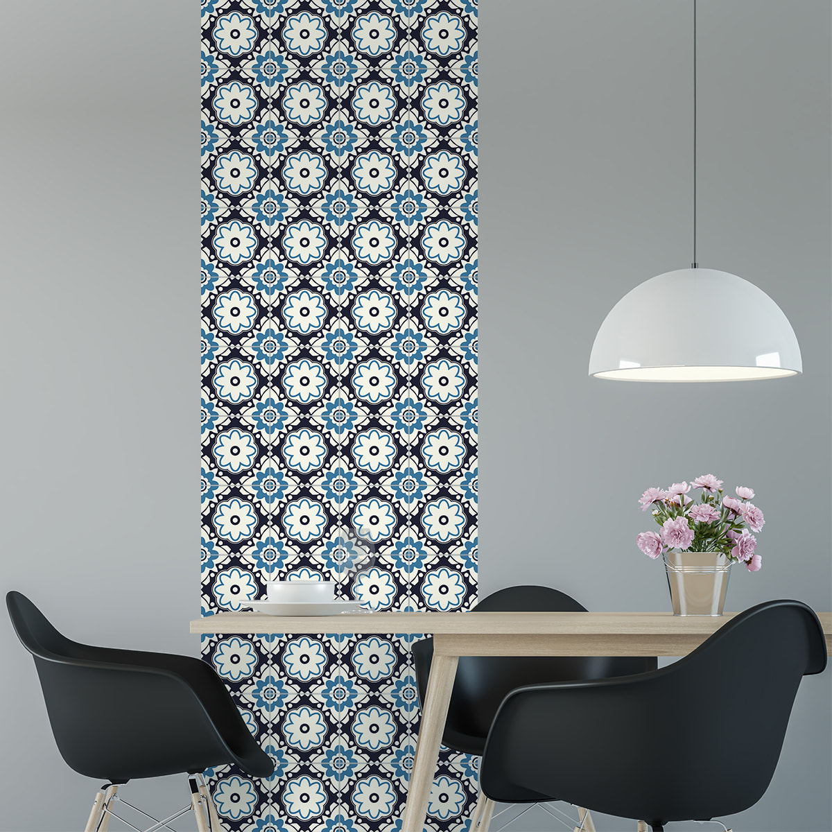 Stickers muraux - Sticker Mural Carrelage adhésif Cuisine Salle de Bain - 30 STICKERS CARRELAGES AZULEJOS INDIRA