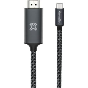 Adaptateur XTREMEMAC type C - HDMI male 2m nylon tressé gris