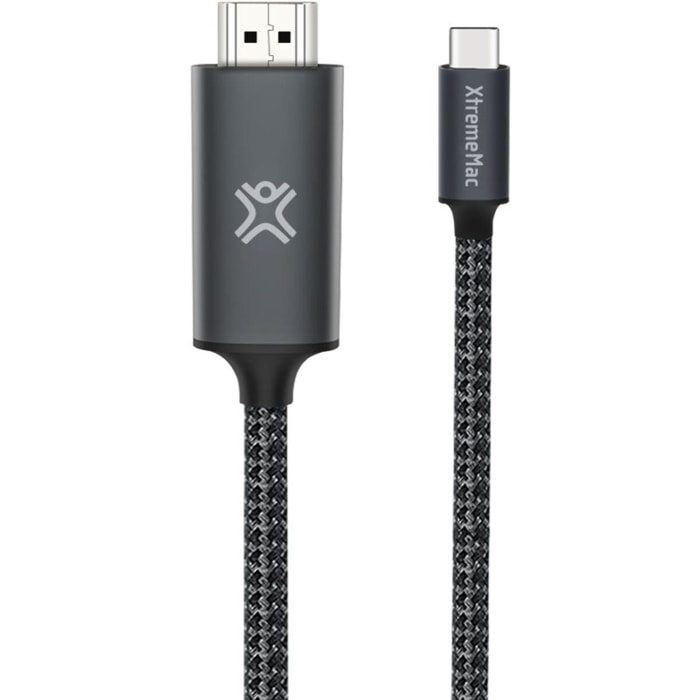 Adaptateur XTREMEMAC type C - HDMI male 2m nylon tressé gris