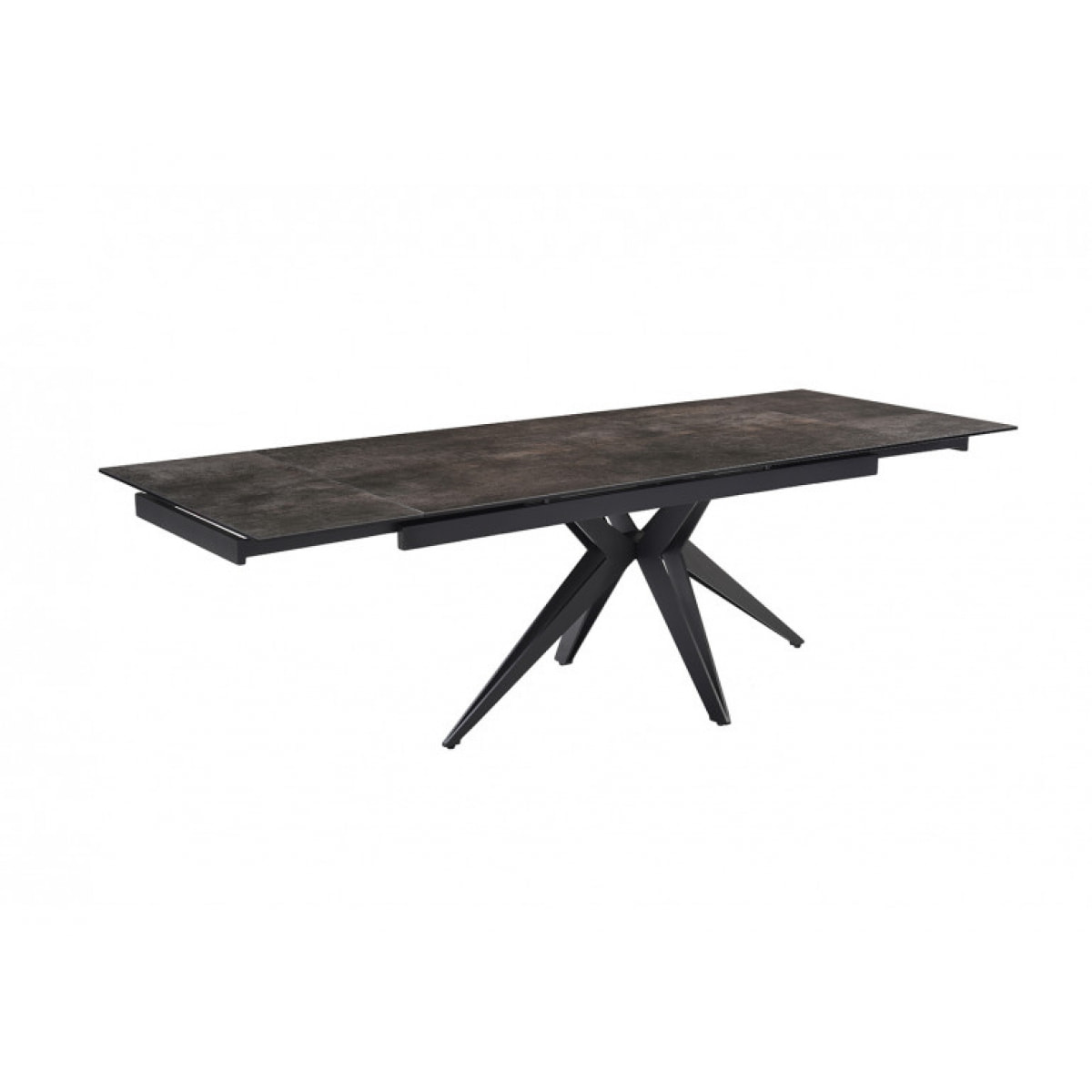 Table extensible en céramique finition iron L160/240cm - 9 piètements - UNIK