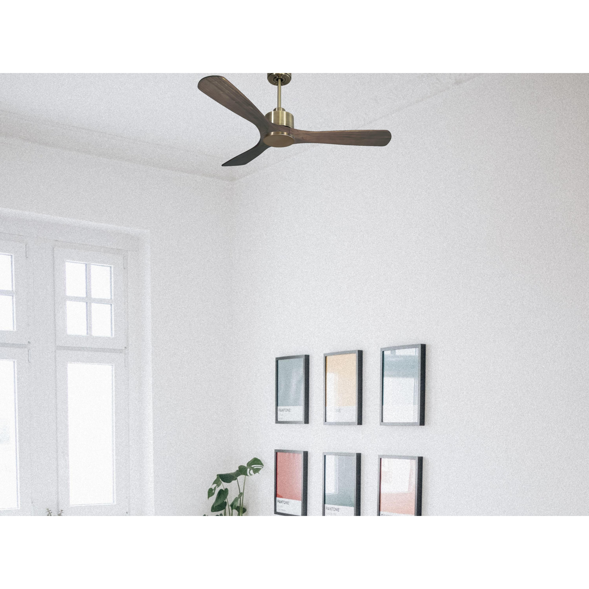 Ventilateur de plafond Réversible  Thermostat Wifi Moteur à courant continu Toits en pente Télécommande Hypersilence Mémoire