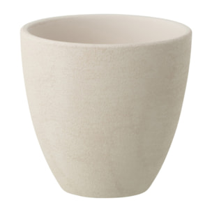 J-Line Cache-pot Rond - céramique - blanc - small - 2 pièces