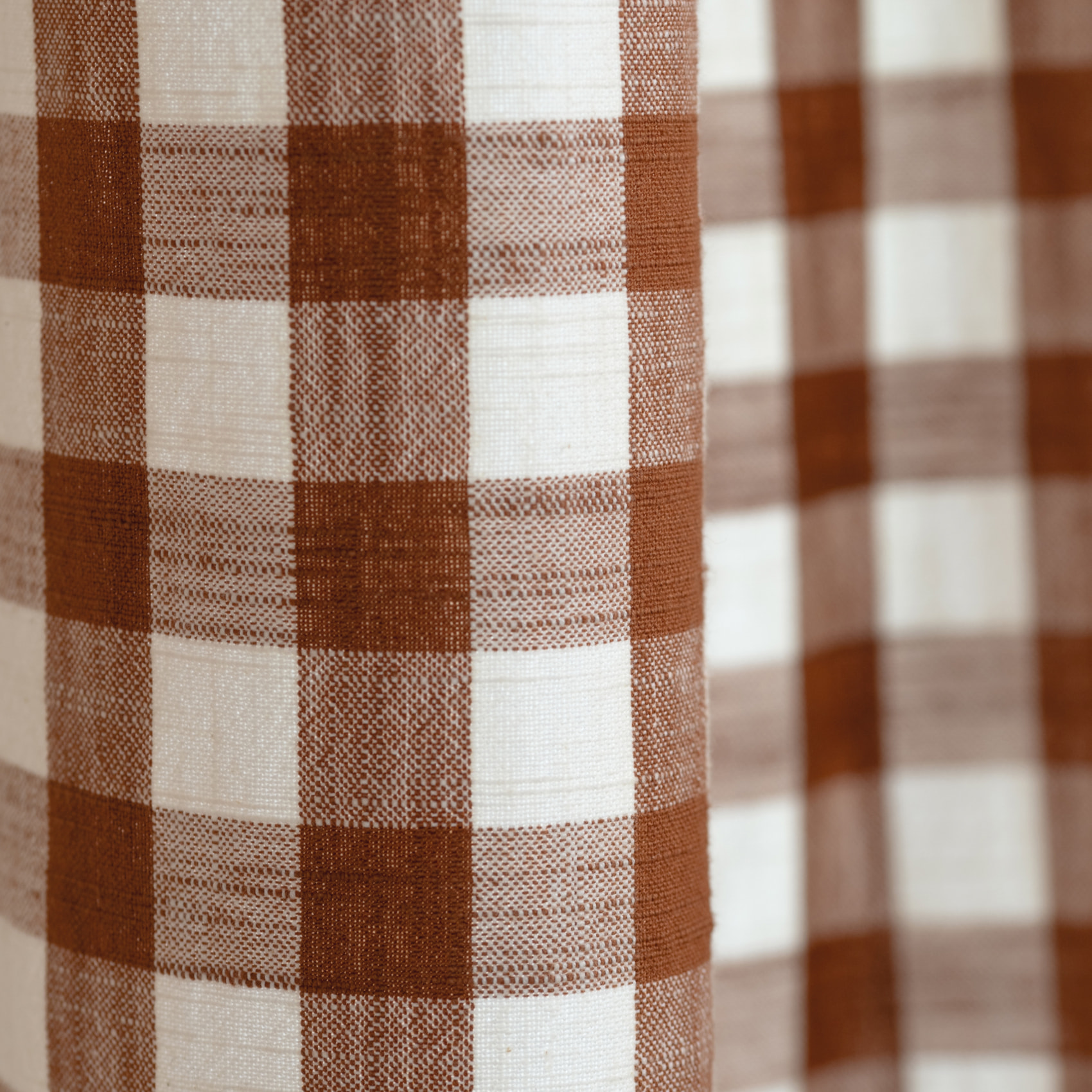 Rideau 100% coton vichy LOURMARIN - Terracotta