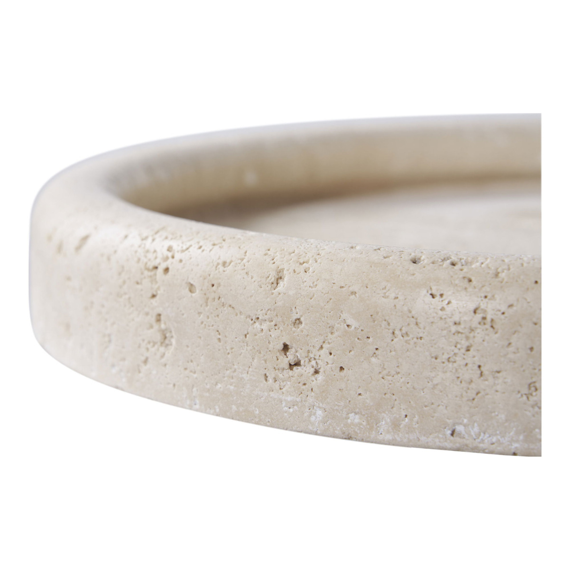 Vassoio tondo in travertino naturale Vikasa Home ø25,5 cm