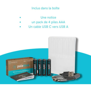 Pile rechargeable PALE BLUE USB AAA type C (LR03)