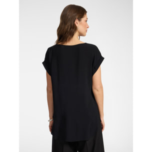 Elena Mirò - Blusa in crêpe de chine - Nero