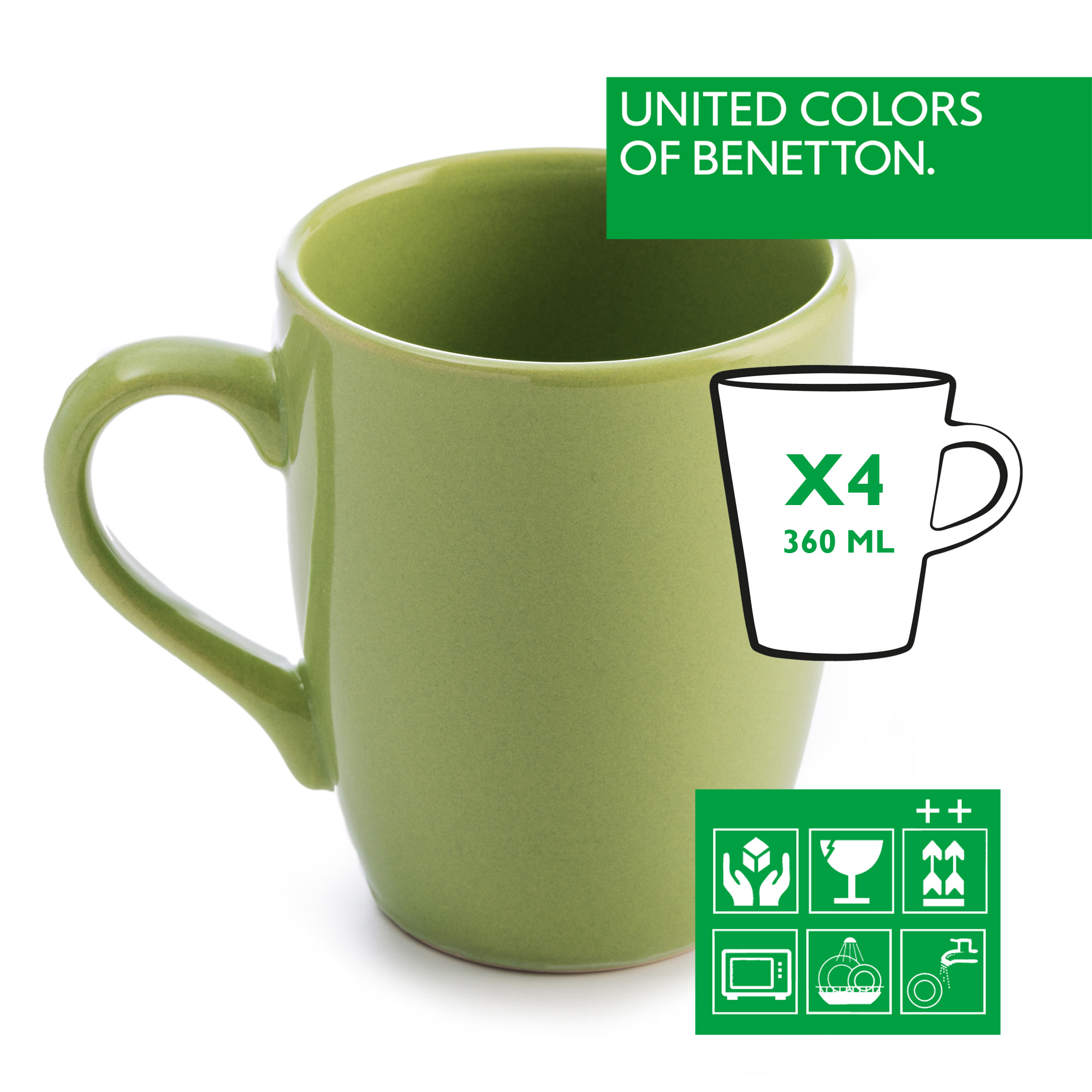 Set 4 tazas  verde  benetton