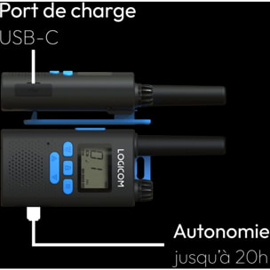 Talkie walkie LOGICOM Talkie Walkie Essentiel Noir