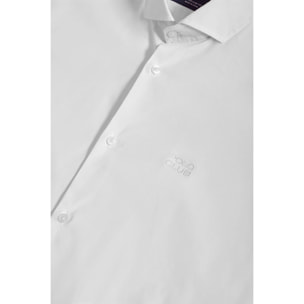 Camisa superslim fit blanca de algodón con logo Polo Club