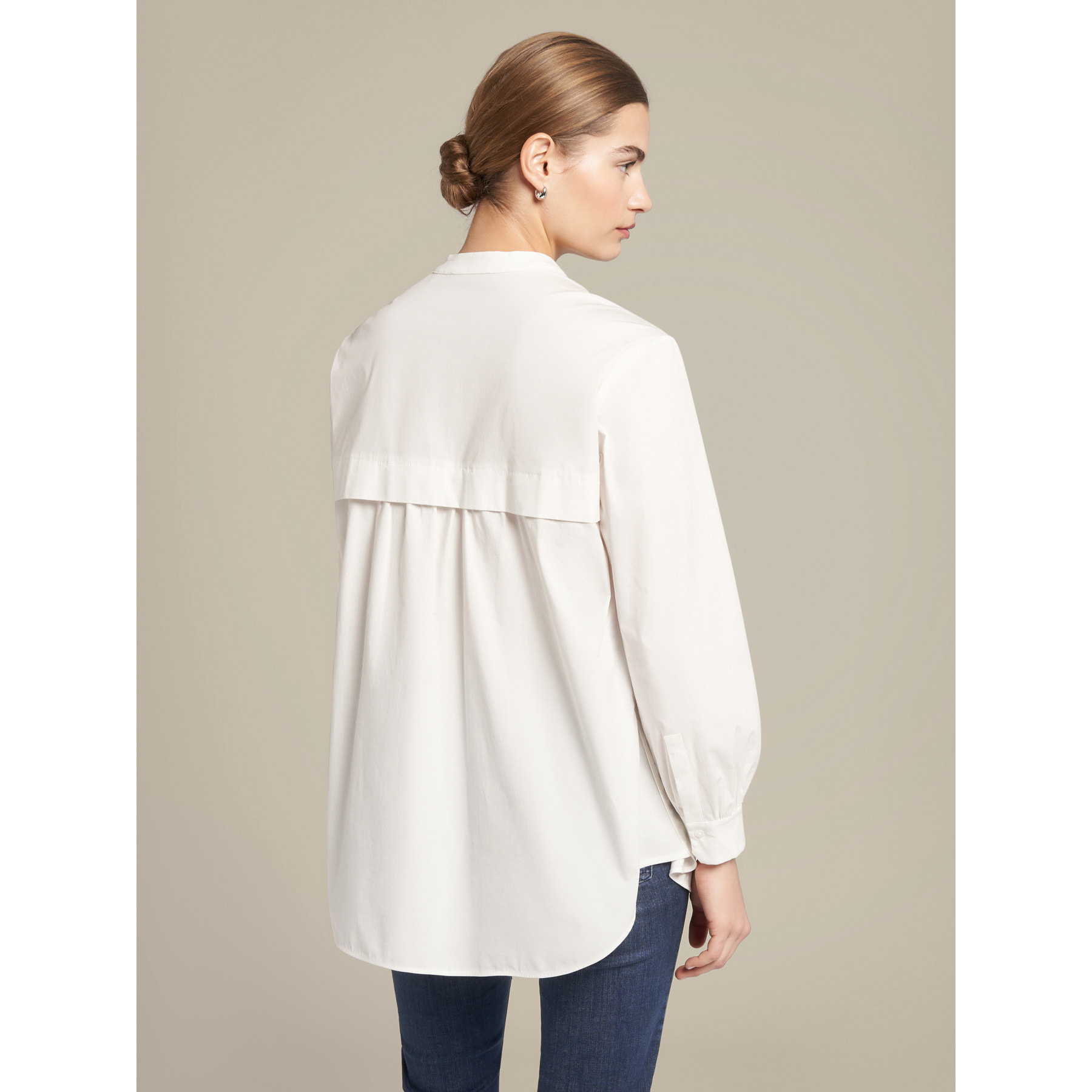 Elena Mirò - Camisa de algodón elástico - Blanco