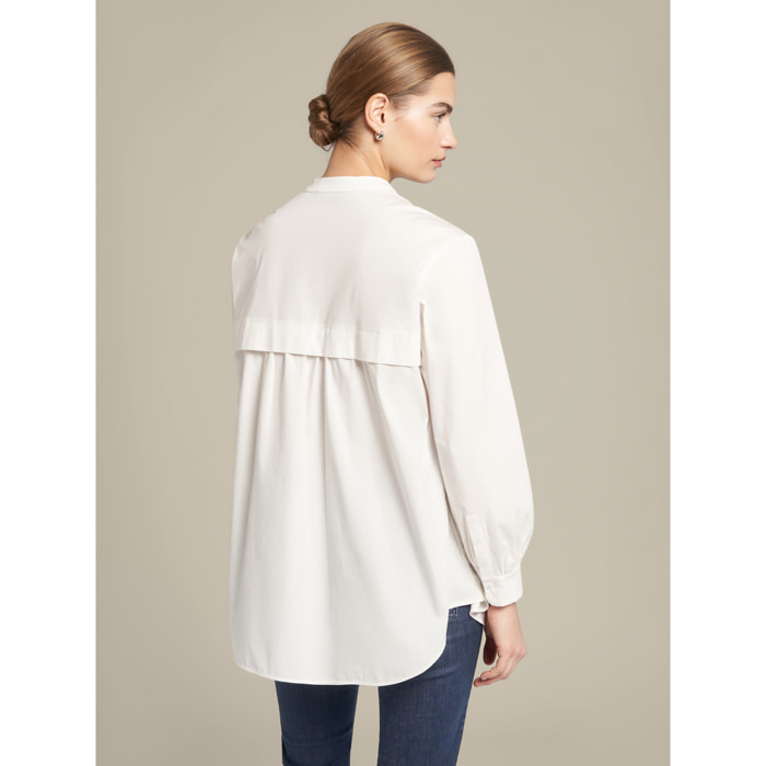 Elena Mirò - Camisa de algodón elástico - Blanco