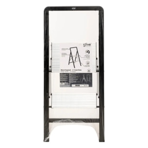 Marchepied en aluminium gris 2 marches H83cm