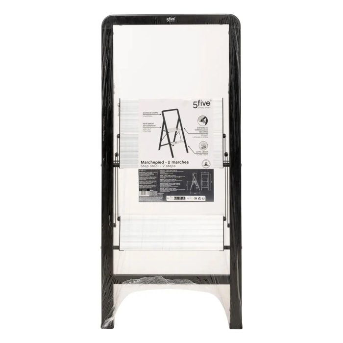 Marchepied en aluminium gris 2 marches H83cm