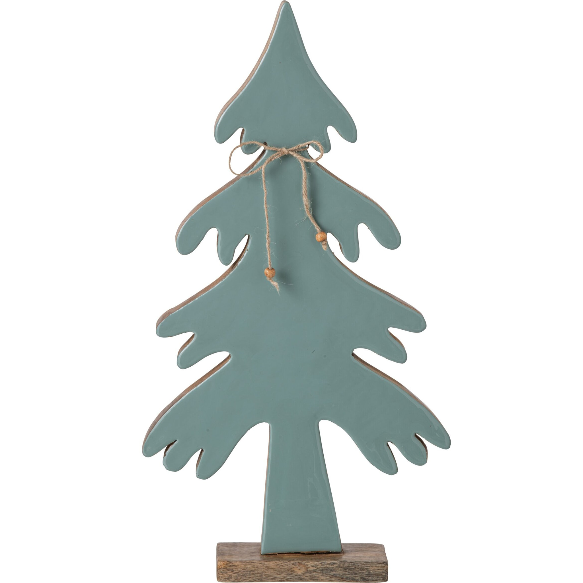 J-Line Pin nœud - bois de manguier - naturel/turquoise - large