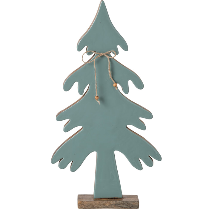 J-Line Pin nœud - bois de manguier - naturel/turquoise - large