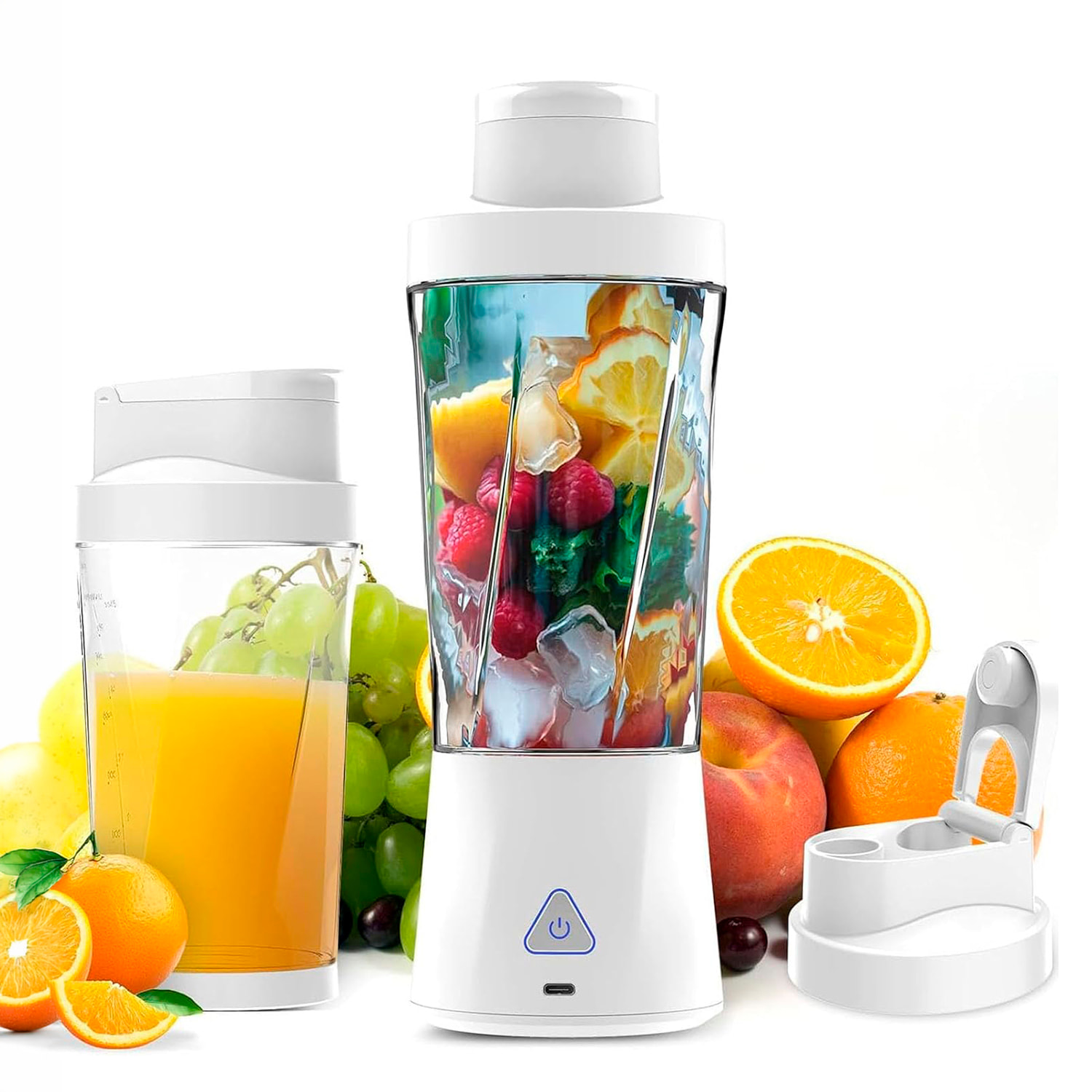 Batidora portátil HD-10 de 650 ml con potente motor de 360W, con batería recargable de 6000mAh.