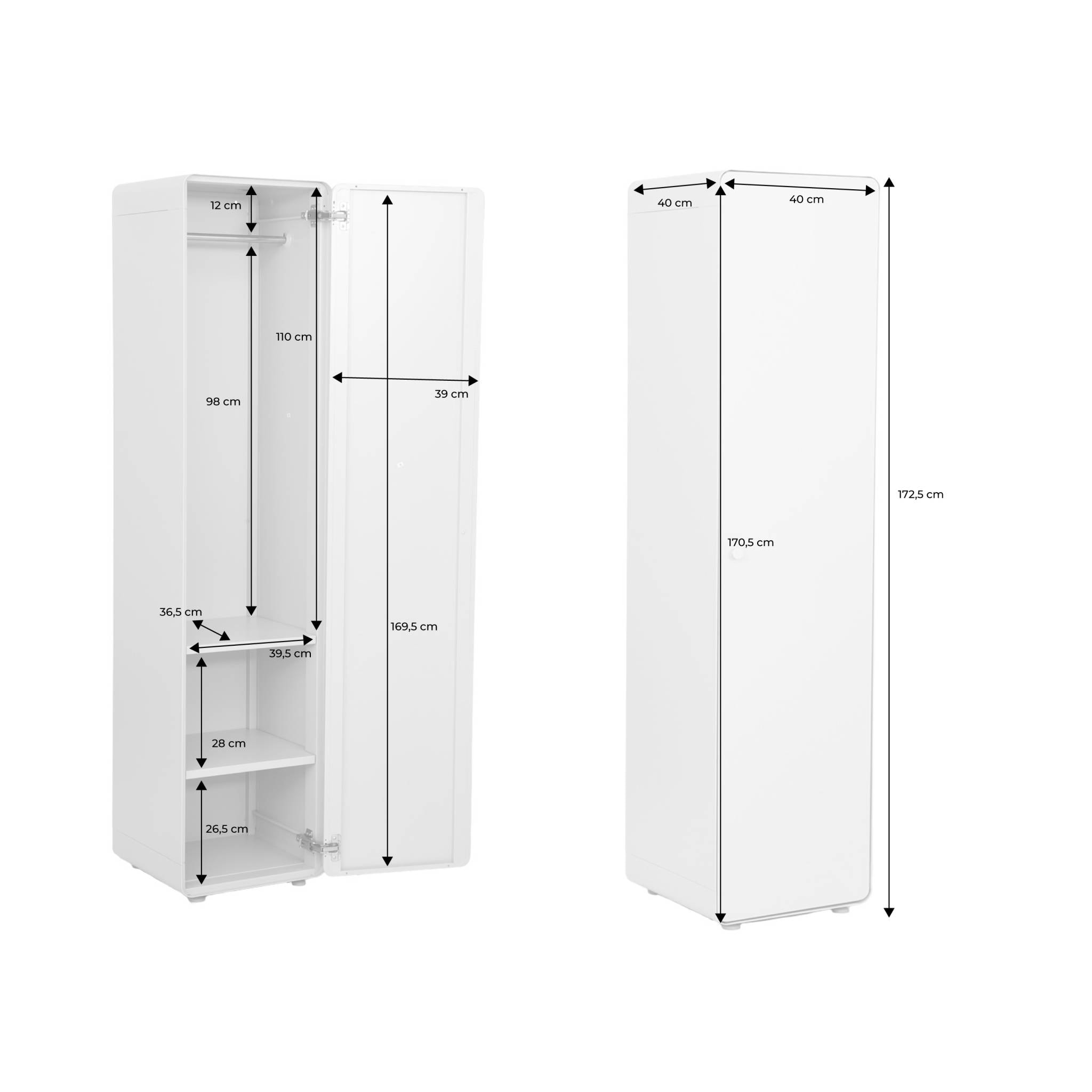 Armoire casier industriel acier 2 étagères 1 penderie TRIBECA