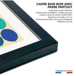 Affiche berlin brandenburger tor Affiche + cadre en bois - Noir