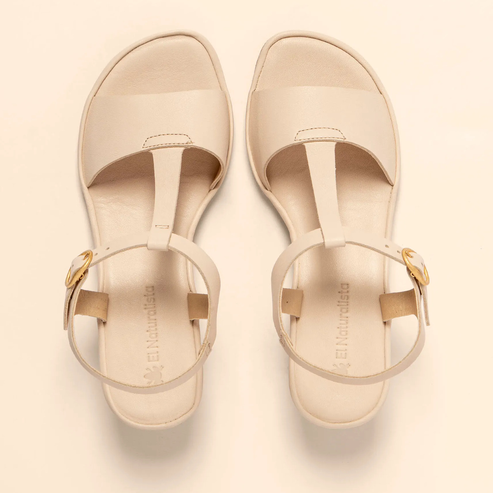 Sandalias con tacón N853 SOFT NAPPA CREAM/ GAIA color Cream