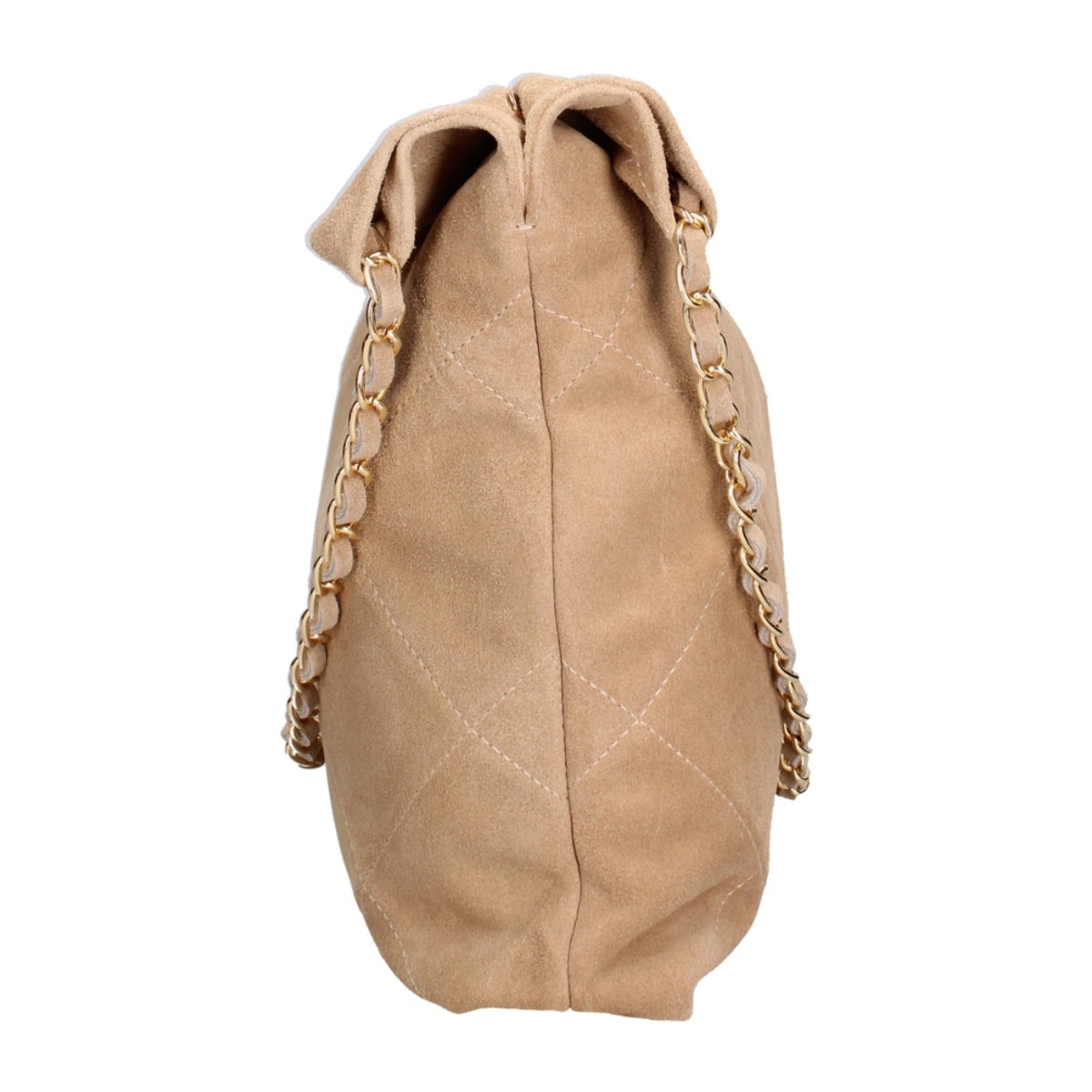 Borsa a spalla da donna Made in Italy - Modello Celeste Elite - Pelle scamosciata - 32.0 x 34.0 x 6.0 cm