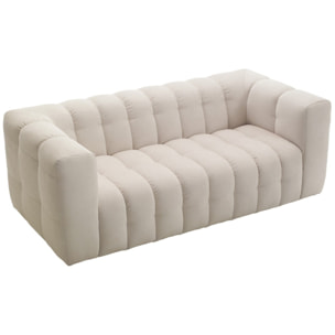 Canapé capitonné 3 places en tissu chenille - CESTER