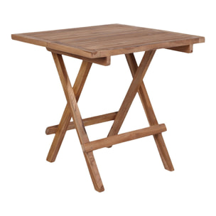 Tavolino da esterno Bilbao in teak naturale 50x50x50 cm