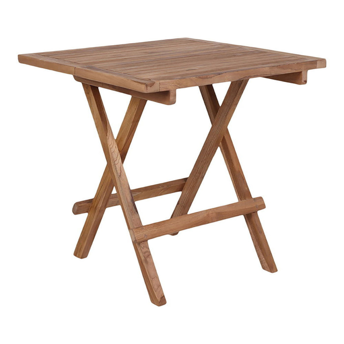 Tavolino da esterno Bilbao in teak naturale 50x50x50 cm