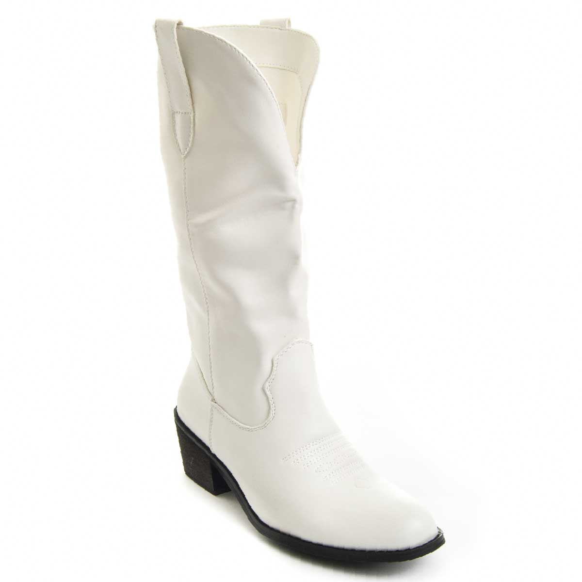 Botas de Tacón - Blanco - Altura: 4 cm