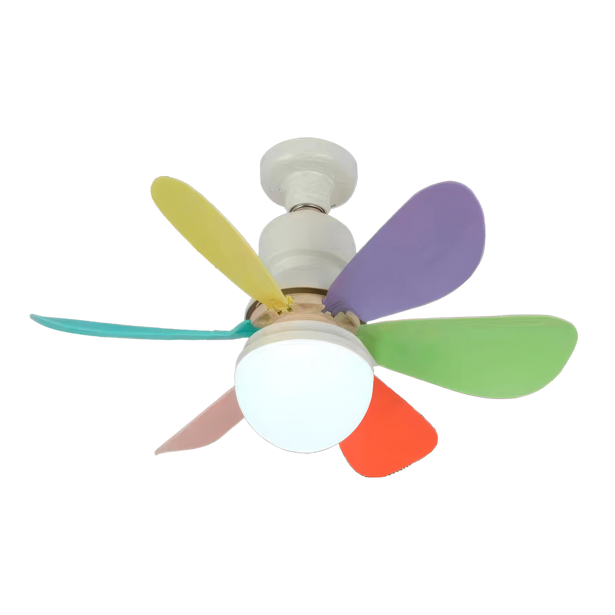 Ventilador de techo FS-HX-R520 de 52 cm. Adaptador E27, 3 velocidades y luz LED regulable de 16 W. Incluye mando a distancia.