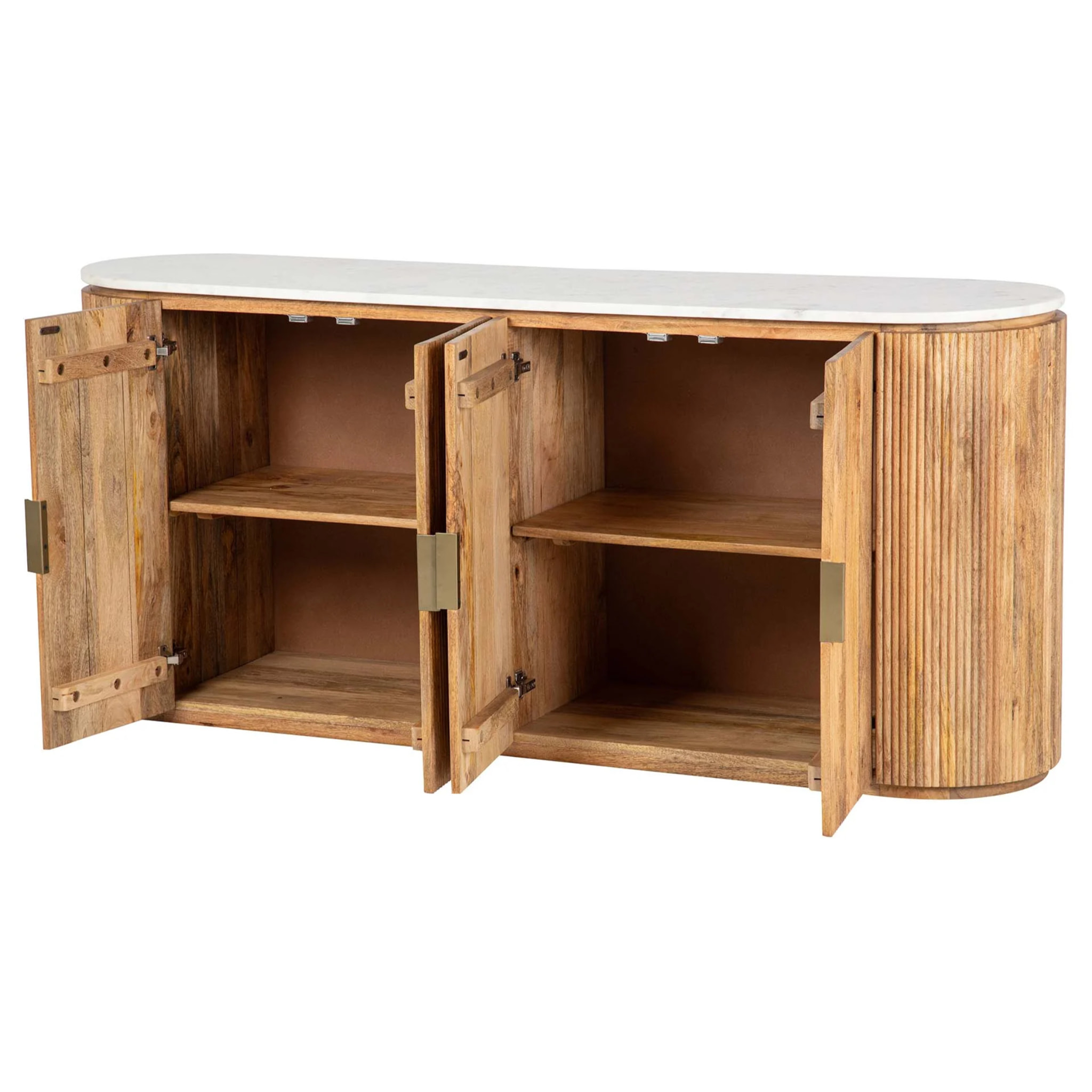 Aparador Madera Mango Marmol Tyla 180x45x80 Cm