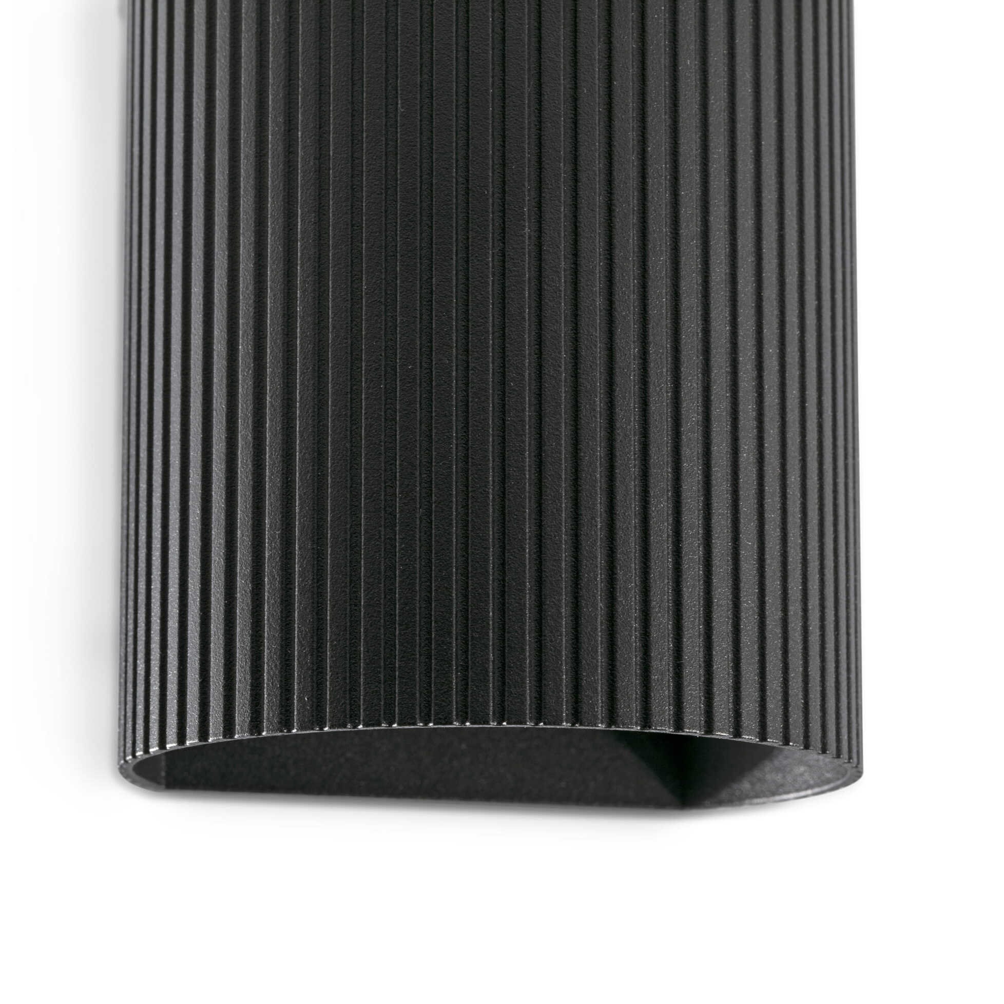 SOLE Lampada da parete rotondo nero scanalata