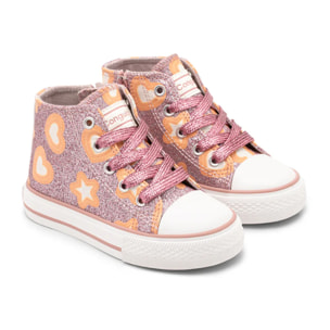 Zapatillas Altas de Niña Con Brillo Oscuridad