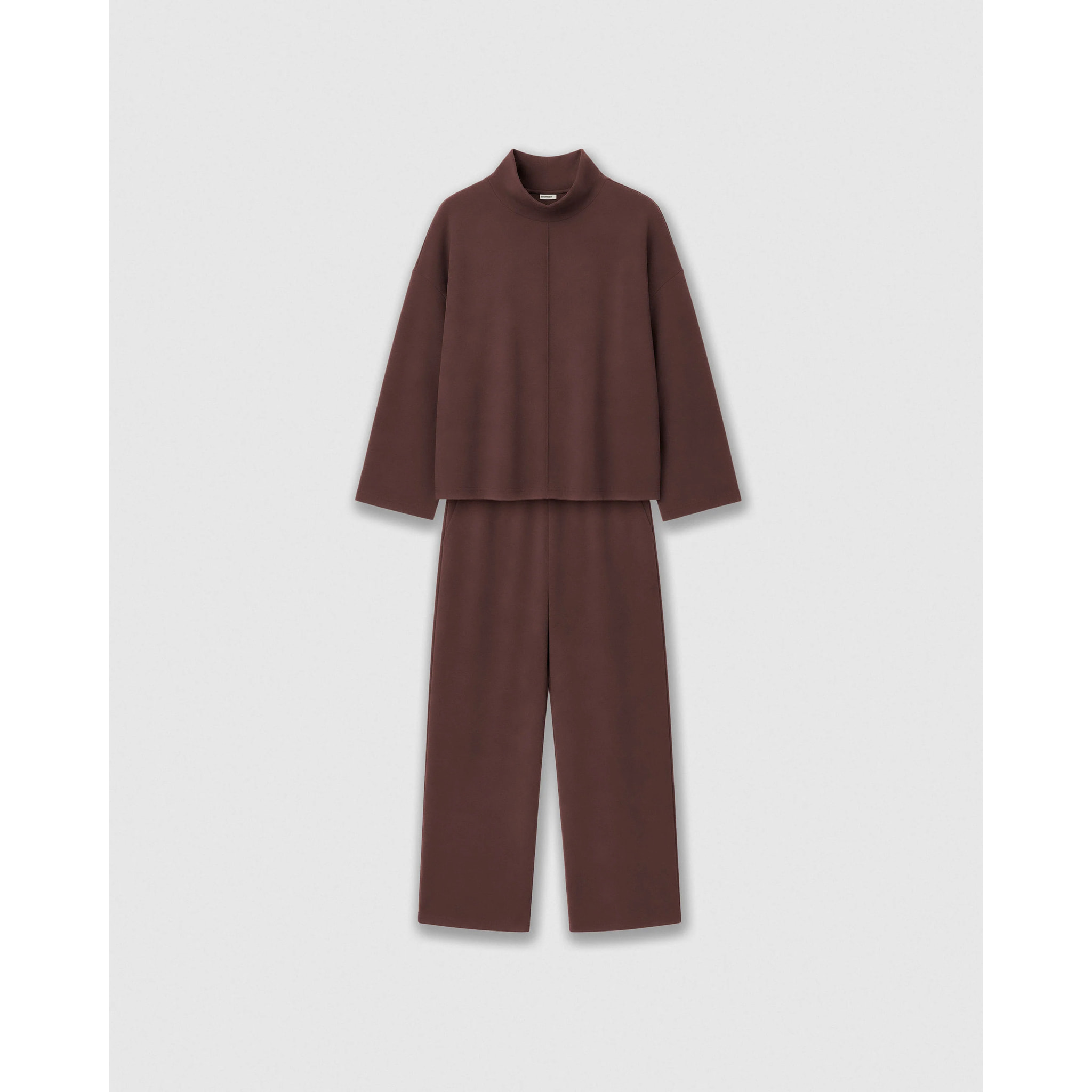 Set top pantalón costura fluido tinto