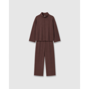 Set top pantalón costura fluido tinto