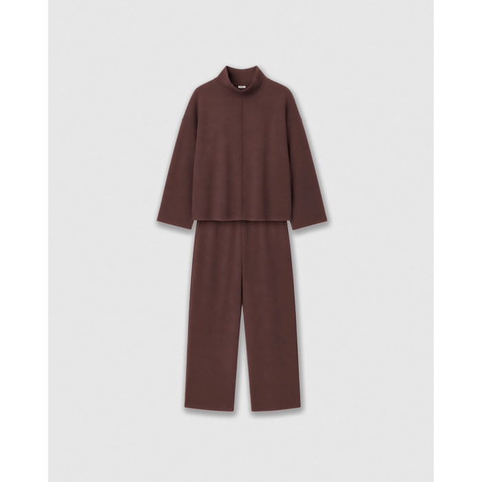 Set top pantalón costura fluido tinto