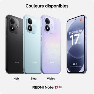 Smartphone XIAOMI Redmi Note 17 5G 128Go Noir