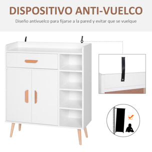 Aparador Buffet Multiusos para Comedor 80x29,5x96cm Blanco