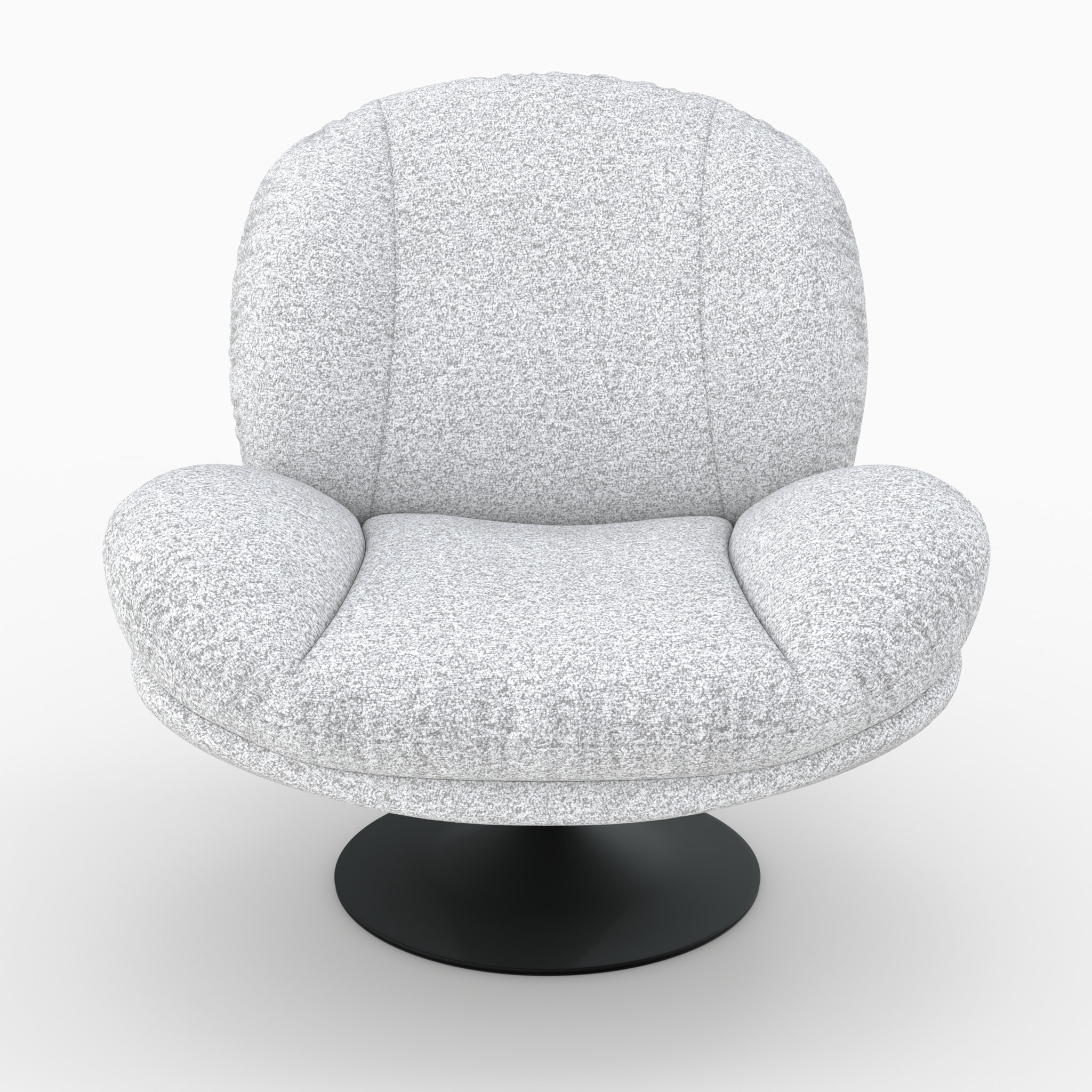 Fauteuil pivotant en tissu bouclé gris chiné - Ricci