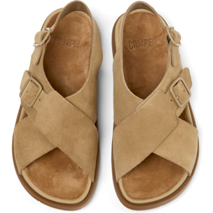 Sandalias - CAMPER Lluc Sandal - Marron - Cuero de gamuza