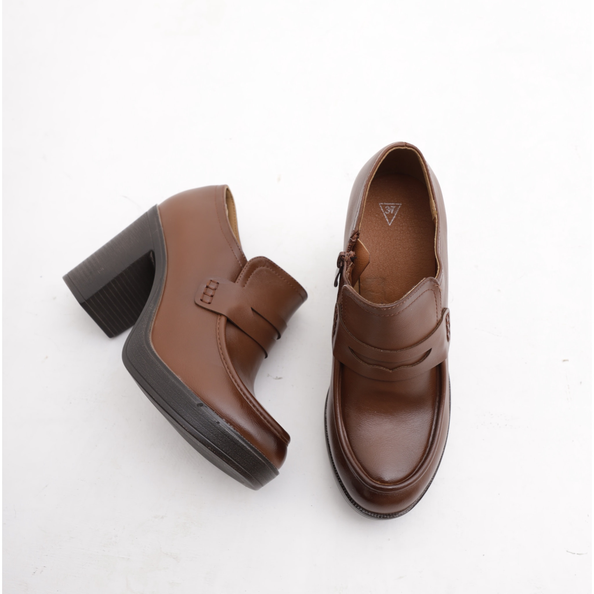 TRONCHETTO MOCASSINO TACCO MARRONE