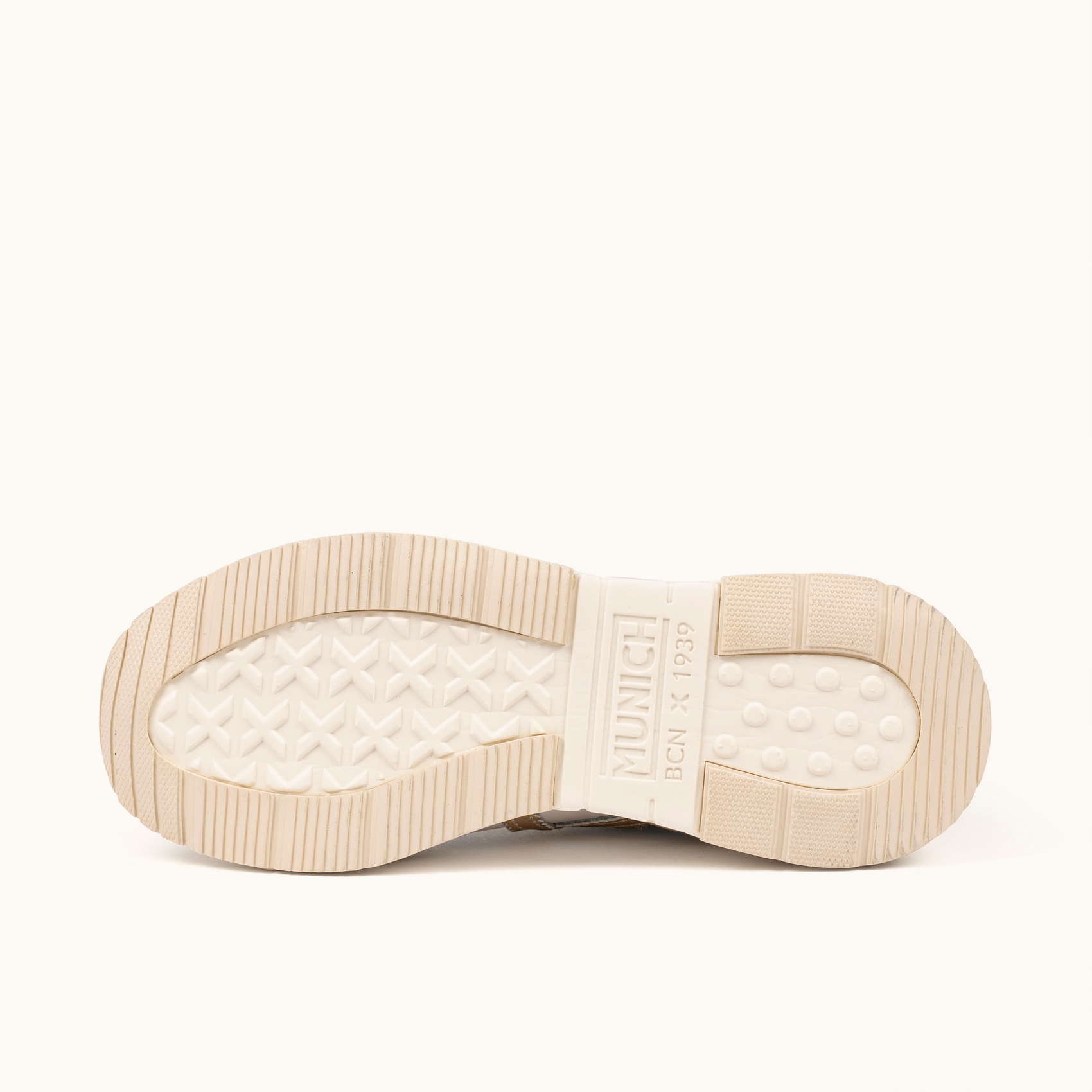 Zapatillas de diseño retro con volumen Blanco, Dorado y Animal Print MUNICH WAVE 182