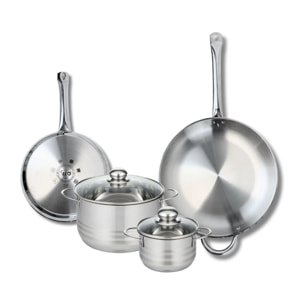 Ensemble de 2 Poêles de cuisson 24 et 32 cm et 2 faitouts 14 et 20 cm Elo Profi Brillant
