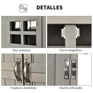 Cobertizo de Madera Caseta Exterior Armario Herramientas de Jardinería Doble Puertas Techo Impermeable Compartimientos de Diferentes Tamaños 127.5x50x164cm Madera Maciza