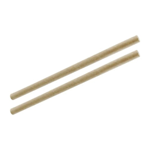 Lot de 2 boites de 50 pailles en papier rigide brun 15 cm Fackelmann Nature